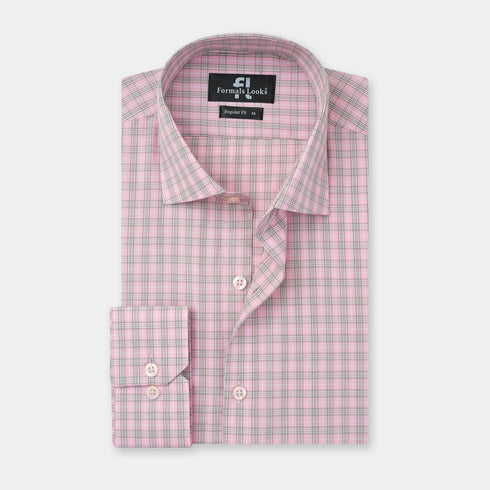 Premium Pink Check Formal Shirt