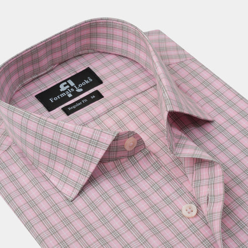Premium Pink Check Formal Shirt