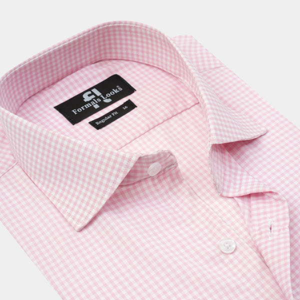 Premium Pink Check Formal Shirt