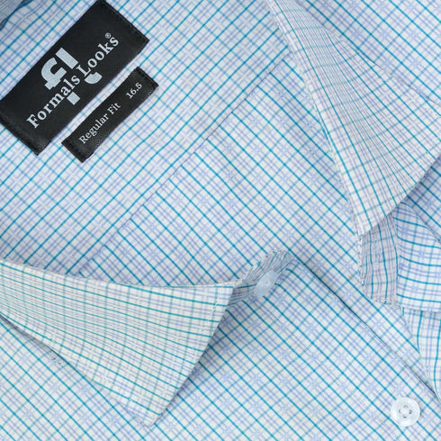 Premium Sky Check Formal Shirt
