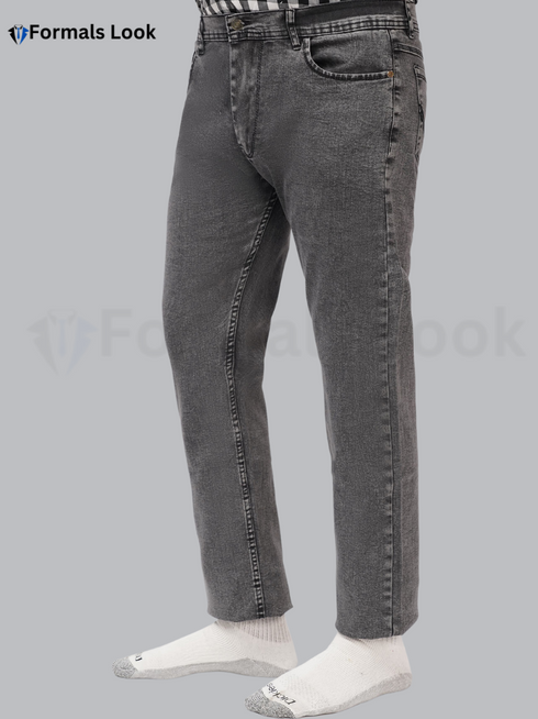 Mid Black Color Imported Stuff In Stretch Jean Pant