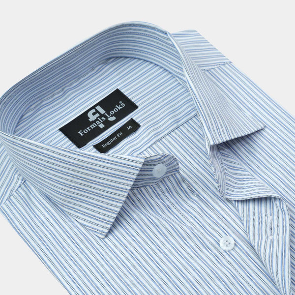 Premium Grey&Blue Lining Formal Shirt