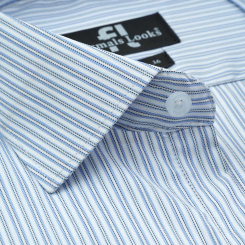 Premium Grey&Blue Lining Formal Shirt
