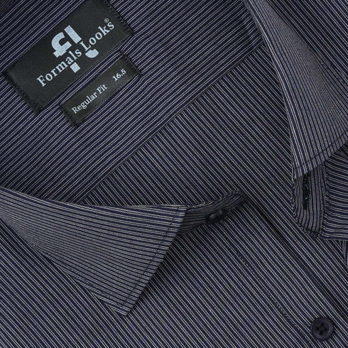 Premium Navy Blue Lining Formal Shirt