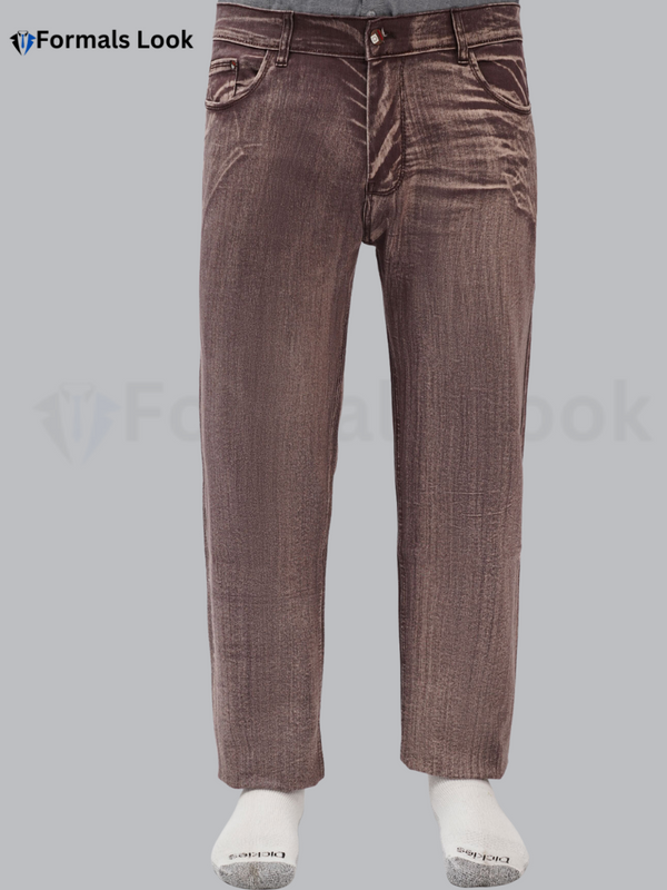 Brown Color In Stretch Jeans Pant