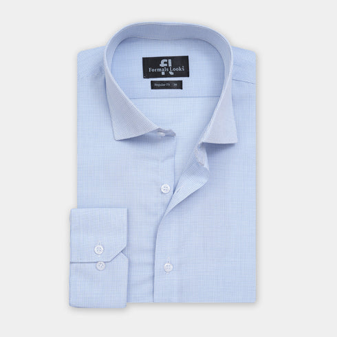 Premium Sky Check Formal Shirt