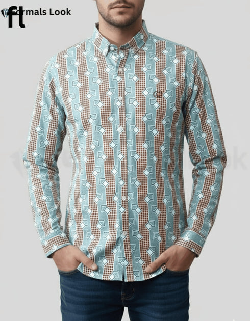 Casual Shirts Green & Brown Check
