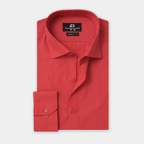 Premium Red Check Formal Shirt