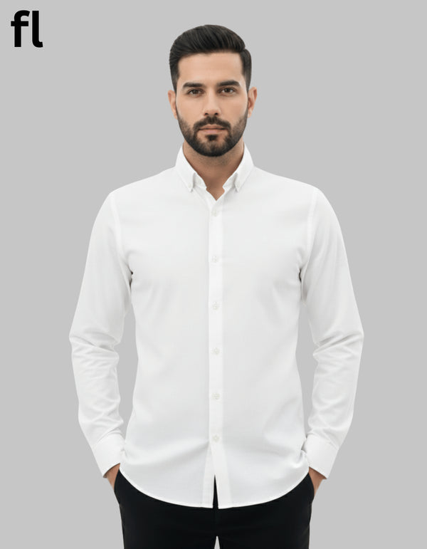 Off White Chambray Casual Shirt