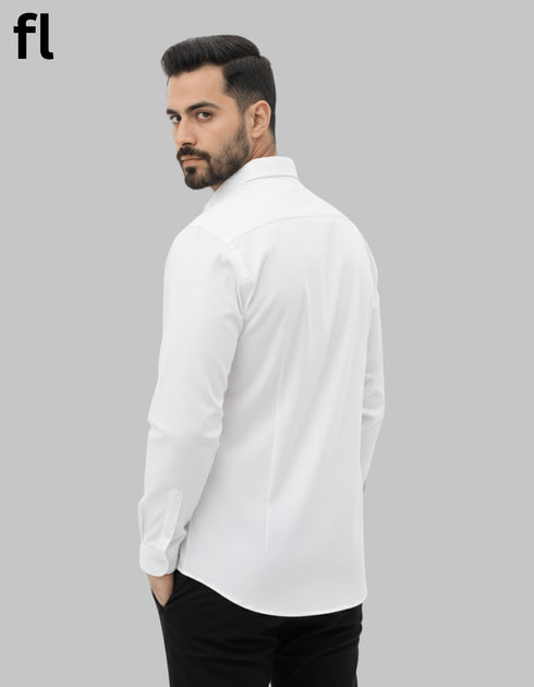 Off White Chambray Casual Shirt