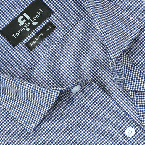 Premium Navy Check Formal Shirt