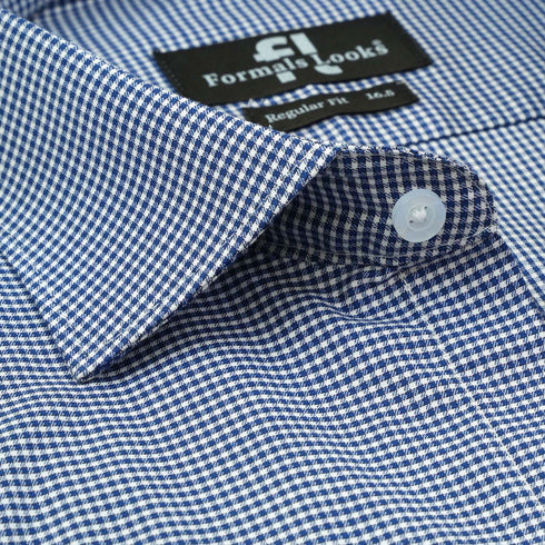 Premium Navy Check Formal Shirt