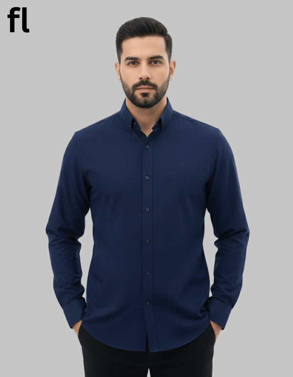 Navy Chambray Casual Shirt
