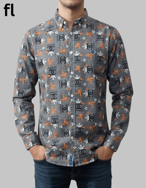 Casual Shirts Orange and Black Check