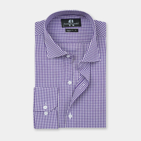 Premium Purple Check Formal Shirt