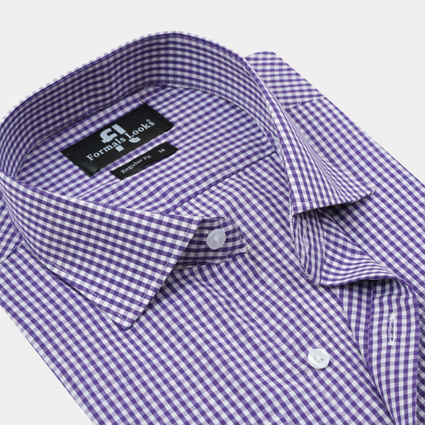 Premium Purple Check Formal Shirt