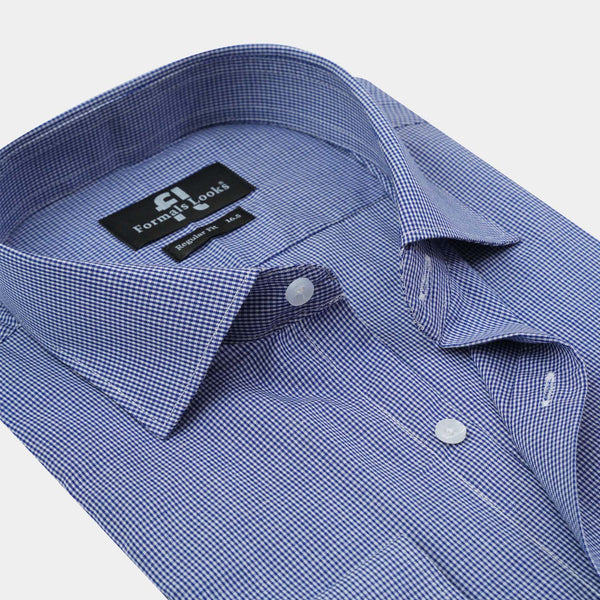 Premium Blue Check Formal Shirt