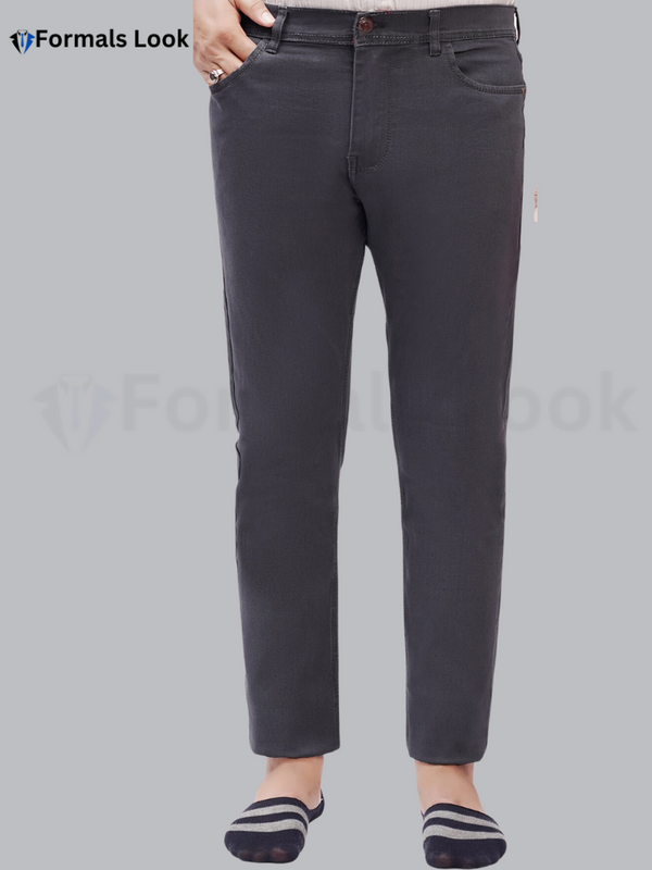 Dark Grey Color Imported Stuff Ultra Stretch Jeans Pant