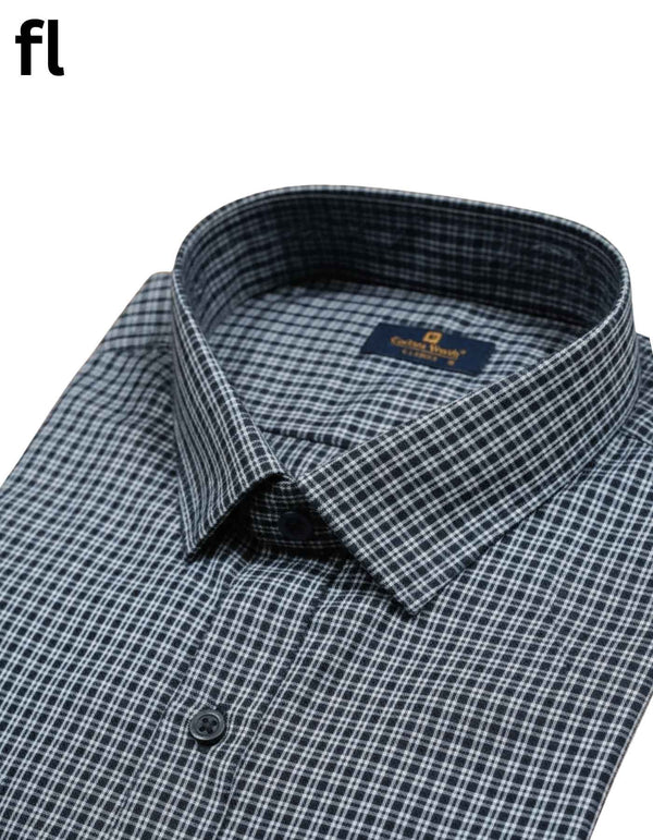 Black Formal Check Shirt Premium