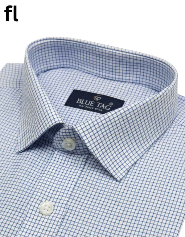 Sky Formal Check Shirt Premium