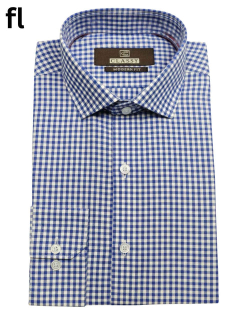 Blue Formal Check Shirt Premium