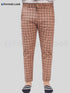 Brown Cotton Check Pant