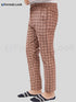 Brown Cotton Check Pant