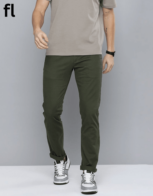 Green Cotton Pant Imported Stuff Smart Fit
