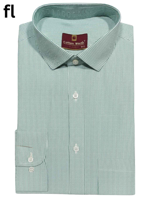 Green Stripe Formal Shirt Premium
