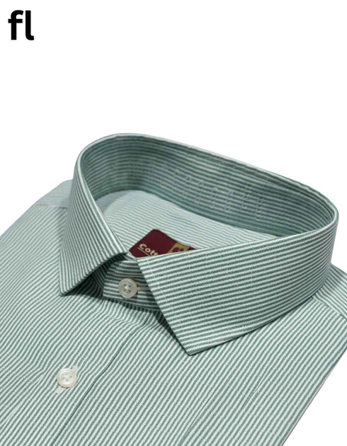Green Stripe Formal Shirt Premium