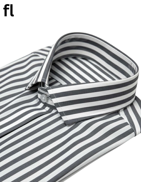 Grey Stripe Formal Shirt Premium