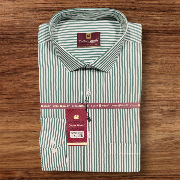 Green Stripe Formal Shirt Premium