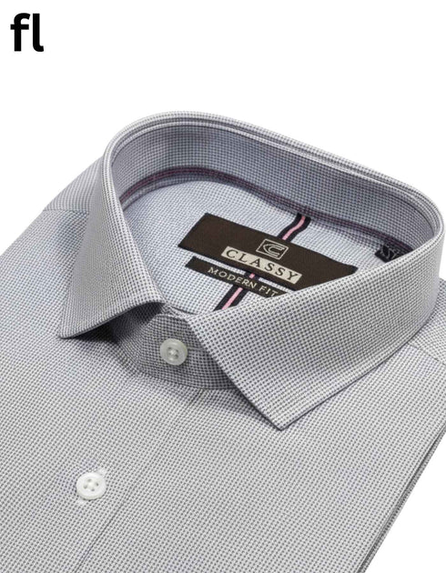 Light Grey Formal Check Shirt Premium