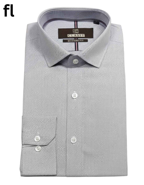 Light Grey Formal Check Shirt Premium