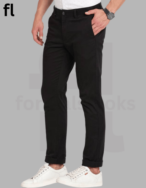 Black Cotton Pant Imported Stuff Smart Fit