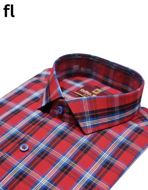 Red Formal Check Shirt Premium