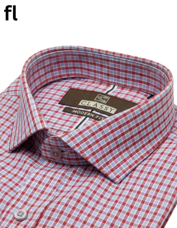 Red Formal Check Shirt Premium