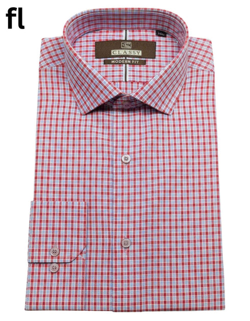Red Formal Check Shirt Premium