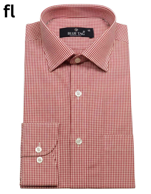 Red Formal Check Shirt Premium