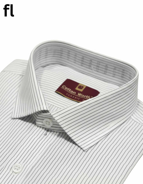 White and Blue Stripe Formal Shirt Premium